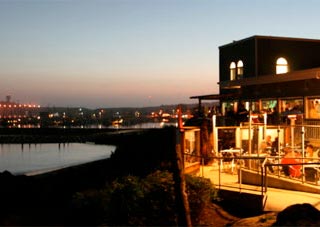 Sam's Chowder House ocean view at sunset